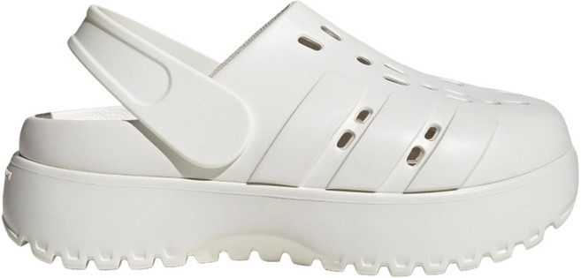 adidas 愛迪達 女款 ADILETTE CLOG PLATFORM 運動涼鞋 JP9576, 27.5cm, 米白色
