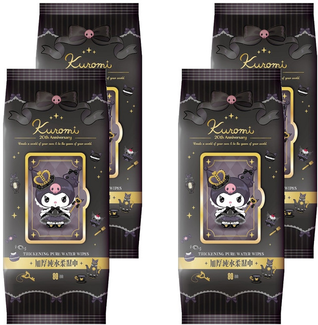 Sanrio 三麗鷗 酷洛米 加厚純水柔濕巾 20週年特別款, 4包, 1入