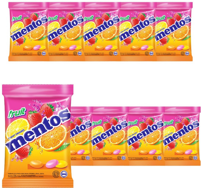 mentos 曼陀珠 獨立包裝曼陀珠 綜合水果口味, 135g, 20包