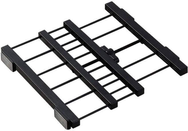 HEIAN SHINDO 平安伸銅 層架款 黑桿全功能伸縮縫隙置物架 寬款 SMR-23B max 28cm/2kg, 1個, 黑色