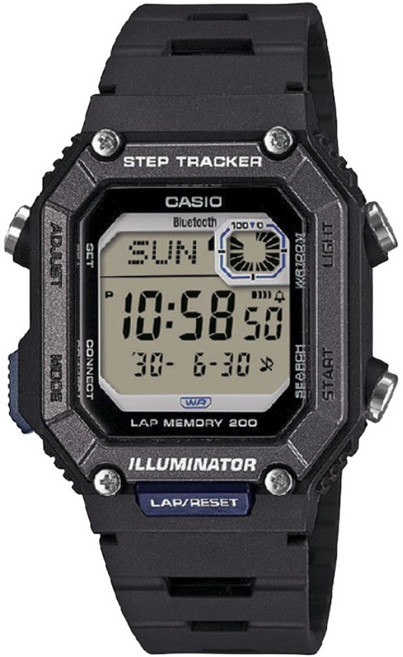 CASIO 卡西歐 藍芽計步電子錶 WS-B1000-1AVDF, 黑色