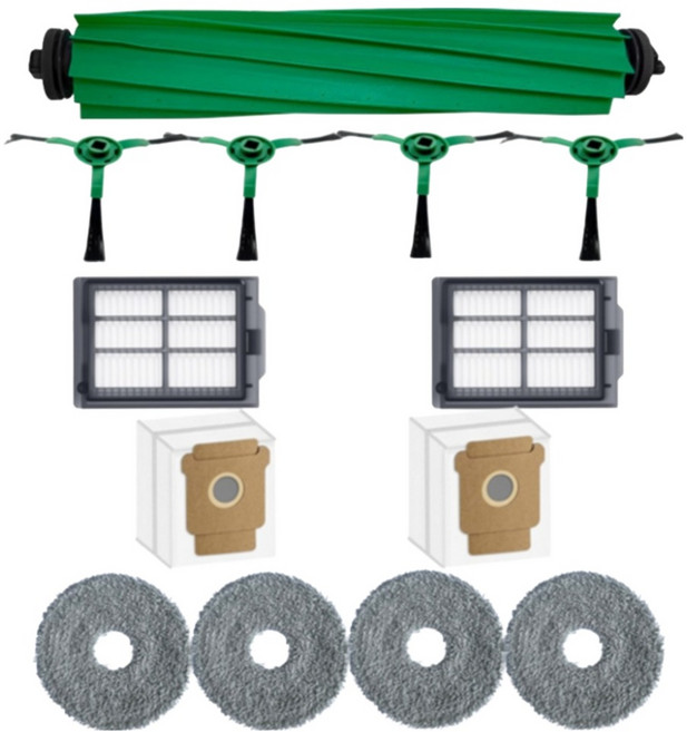 副廠 iROBOT Roomba 405 Combo/Roomba 505 Combo 配件耗材套裝 主刷 1個 + 邊刷 4個 + 濾網 2個 + 塵袋 2個 + 拖布 4個, 1套, C000672-A