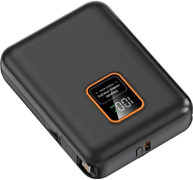 創冠 可拆卸自帶雙線 磁吸3用 快充行動電源, 黑色, CG10000MWC-TCL