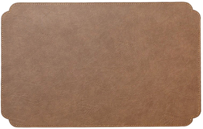 Hesii 雙面皮革餐墊, 1個, 43 x 30 x 0.2cm, 卡其面 + 卡其底