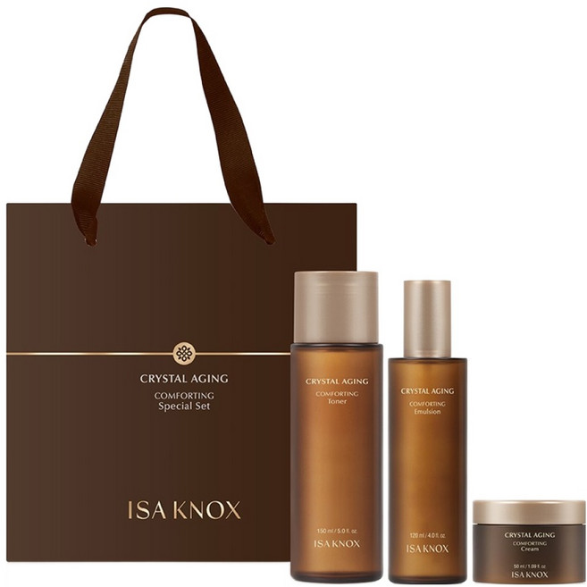 이자녹스 크리스탈 에이징 컴포팅 3종 세트 + 쇼핑백, 1세트