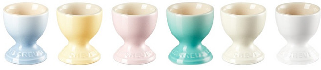 LE CREUSET 蛋座6件組 雪酪, 藍色 + 綠色 + 粉色 + 黃色 + 白色 + 灰色, 1套