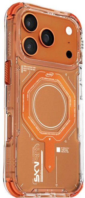 SKINARMA MAGMA 磁吸支架 手機殼 iPhone 17 Pro 防摔 附掛環扣 橘色