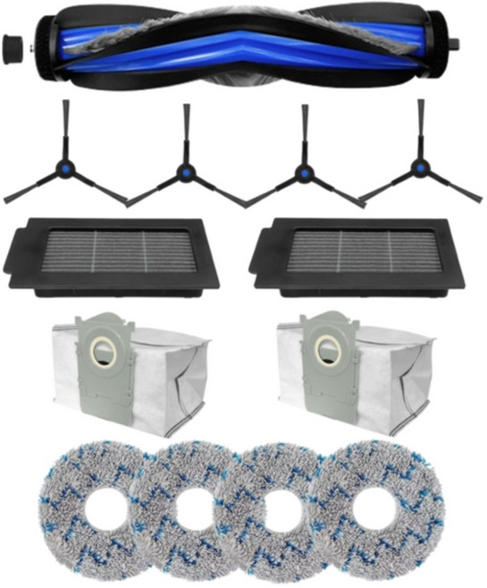 副廠 掃地機器人配件耗材套組 科沃斯 T50 PRO OMNI專用 主刷 + 邊刷4個 + 濾網2個 + 塵袋2個 + 拖布4個, 1套, C000487-A