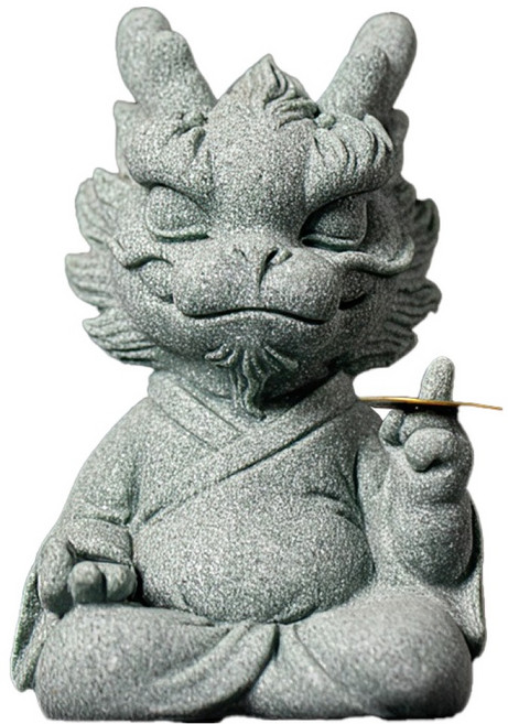 上手家居 招財風水擺件(招財擺飾/招財擺件/馬上有錢/開運/青砂石擺件)龍騰納財, 青砂石
