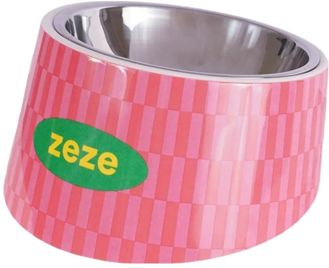 zeze 金屬斜口碗, 1個, 復古粉