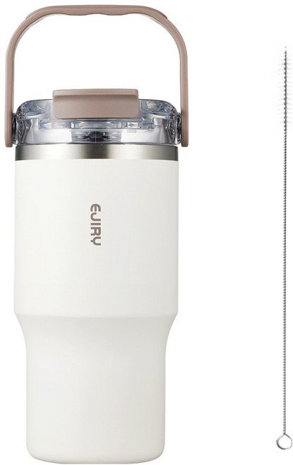EJIRY 托特不鏽鋼隨行杯, 象牙白, 1個, 600ml