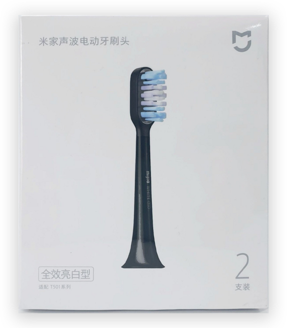 mijia 米家 T501系列 聲波電動牙刷刷頭 全效亮白型 黑色, MBS307, 2個