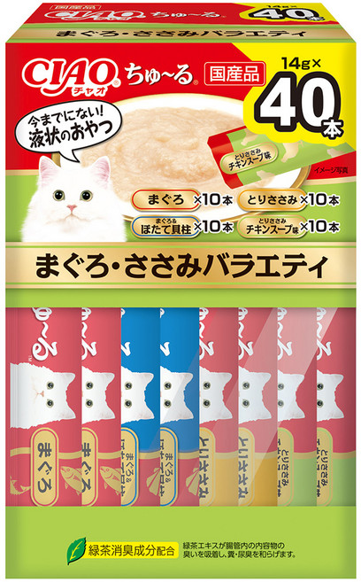 INABA CIAO 啾嚕 肉泥, 1盒, 鮪魚 + 雞肉綜合口味, 560g