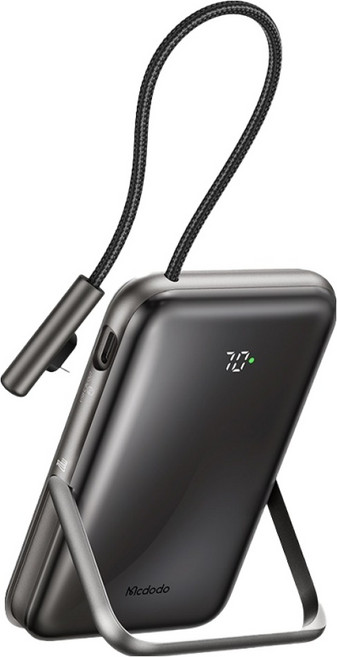 Mcdodo 麥多多 自帶線行動電源 10000mAh 20W MagSafe 磁吸無線充, 黑色, MC-1811