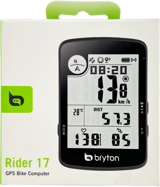 BRYTON Rider 17E GPS自行車訓練記錄器/GPS大螢幕入門車錶, 黑色, 1個