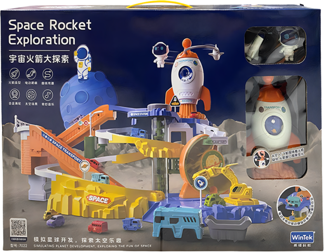 WinTek 威鋒科教 太空火箭大探險場景組 6台軌道車 7022, 太空火箭大探險, 1套
