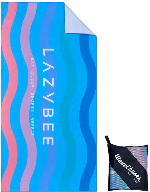LAZYBEE 快乾泳巾, 多彩波浪, 1個