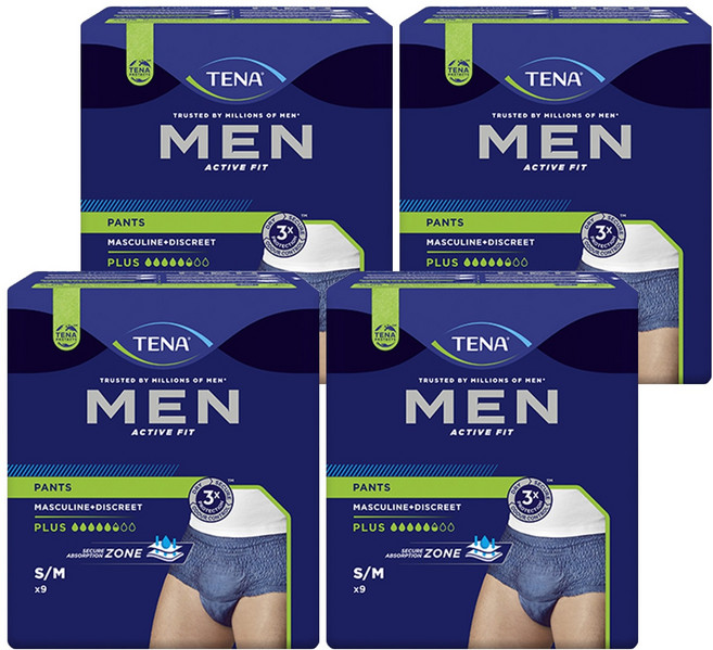 TENA 添寧 男款 玩色系列敢動褲 丹寧藍, S/M, 9片, 4包