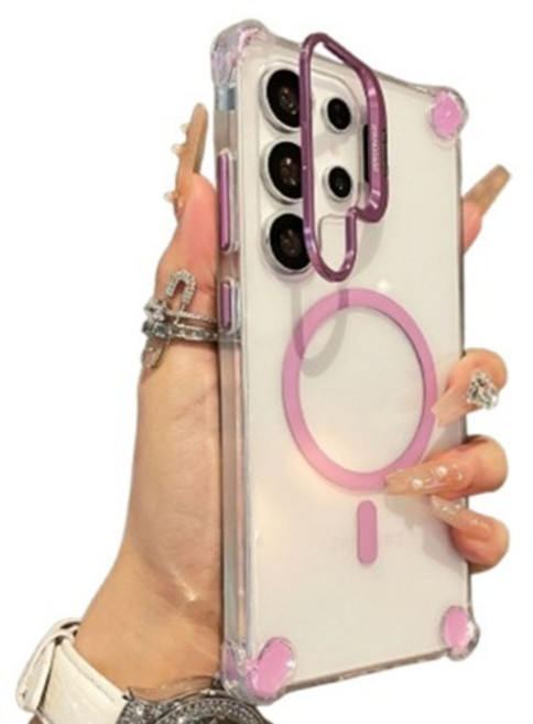 K-stick 防變色透明彩色邊框可立式 MagSafe 手機殼