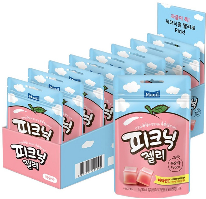 Picnic 水蜜桃果凍, 45g, 8個