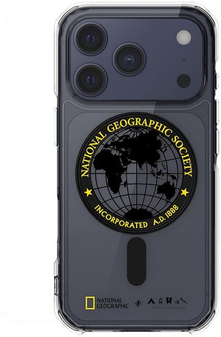 NATIONAL GEOGRAPHIC 國家地理 NatGeo 手機 保護殼 iPhone 17 ProMax Rugged 磁吸 防摔 MagSafe PC + TPU 全球印章黃 1個 無保固
