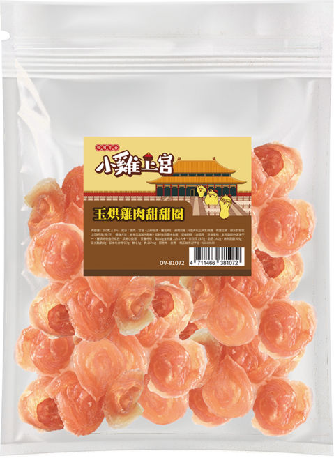 小雞上宮 犬用 御用零食 量販包 OV-81072, 玉烘雞肉甜甜圈, 350g, 1個