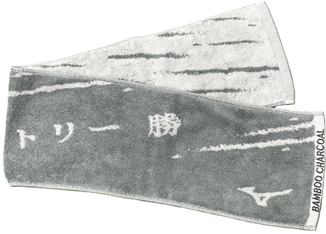 Mizuno 美津濃 竹炭提花路跑巾 J2TYC51007 F, 灰色, 1條