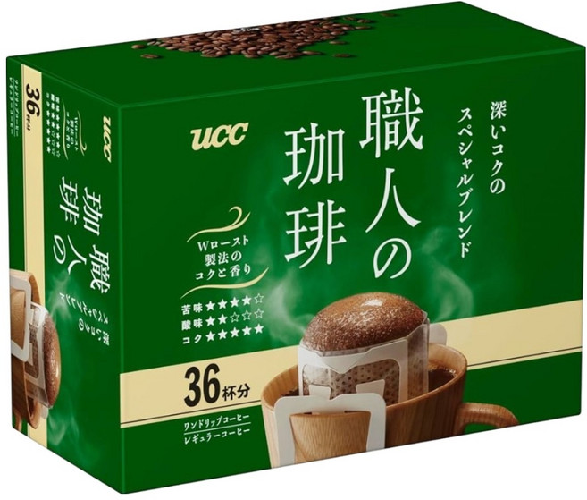 ucc 職人醇香便利沖咖啡 濃郁, 7g, 36個裝, 1組