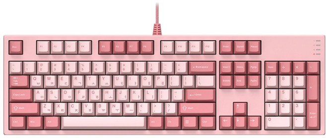 COX PIMK PBT Kailh 光軸 V2 電競有線鍵盤, Pink, PMK201, 紅軸