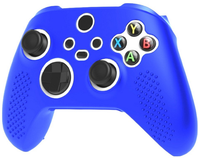 SPACE SHIELD Xbox series X / S 相容 浮雕握把 矽膠保護套, 藍色, 1個, 單一商品