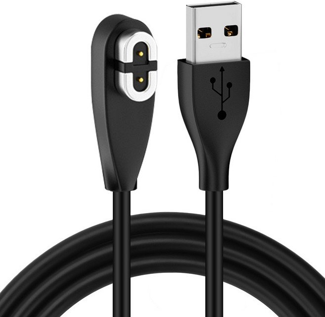SPACE SHIELD Shokz OpenRun Pro S810 相容標準 2-pin USB-A型磁吸充電線 1m, 黑色, 1個, 單一商品