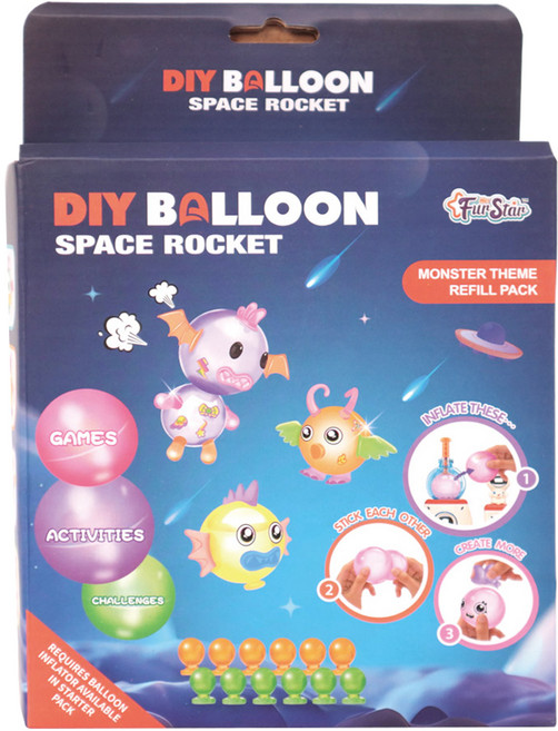 I'CLE DIY 太空火箭氣球打氣筒製作機補充包 75p 套組, 混合顏色, 1套