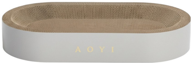 AOYI 奧藝 翻肚肚禮盒貓抓板 台灣製, 1個, 晨霧摩卡