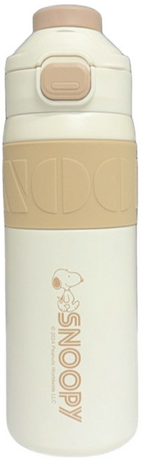 PEANUTS 史努比 升級316不鏽鋼大容量運動水壺, 棕色, 1個, 600ml