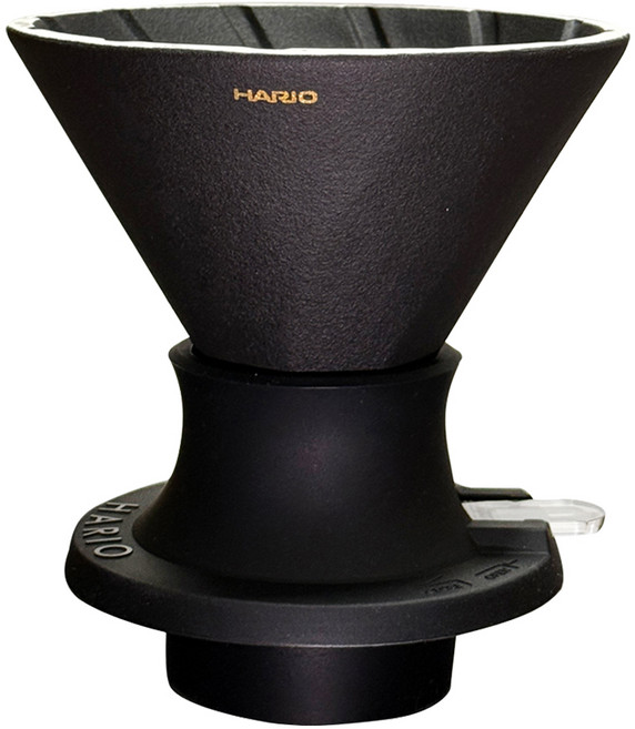 HARIO 好璃奧 阿爾法02浸漬式濾杯 黑曜陶瓷 深型肋骨線 200ml ASDC-200-B 1入