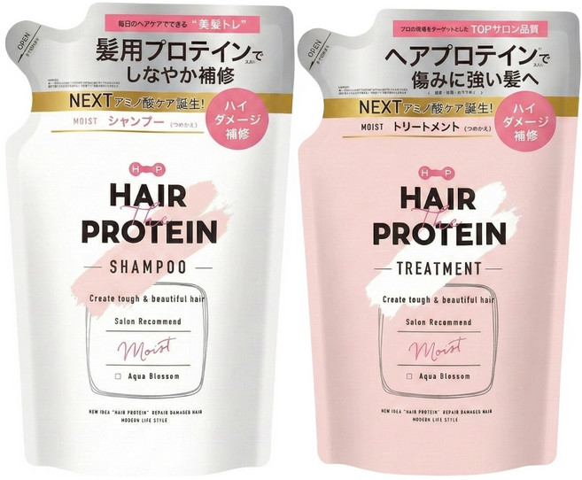 HAIR The PROTEIN 蛋白高損傷修護洗髮精 + 潤髮乳 補充包, 1組