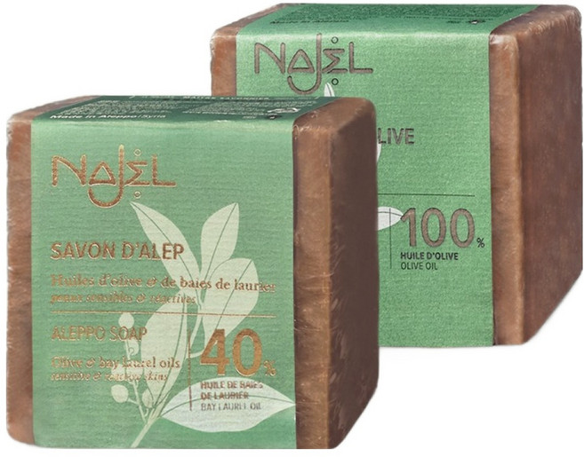 NAJEL (法國) 阿勒頗月桂油40% + 橄欖油100%皂 套組, 1套