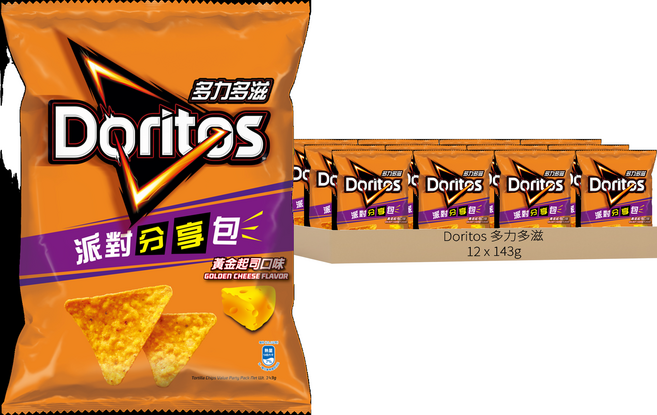 Doritos 多力多滋 黃金起司玉米片, 143g, 12包