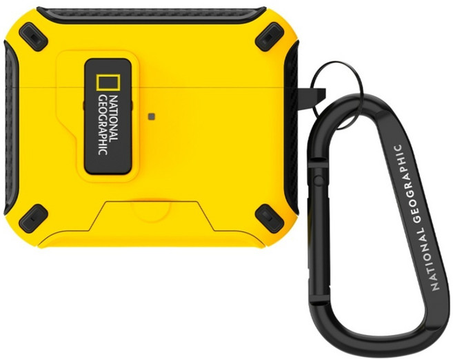 NATIONAL GEOGRAPHIC 國家地理 RuggedBumper 磁吸支架殼 AirPodsPro3, 黃色, 1個, 單一商品