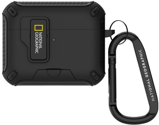 NATIONAL GEOGRAPHIC 國家地理 RuggedBumper 磁吸支架殼 AirPodsPro3, 黑色, 1個, 單一商品