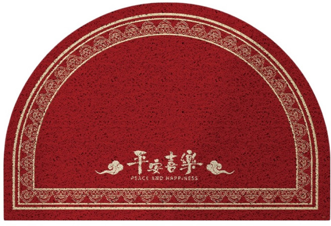 小麥購物 新年半圓絲圈地墊 CNY009, 平安喜樂, 1個
