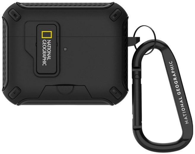 NATIONAL GEOGRAPHIC 國家地理 RuggedBumper 磁吸支架殼 AirPodsPro2, 黑色, 1個, 單一商品