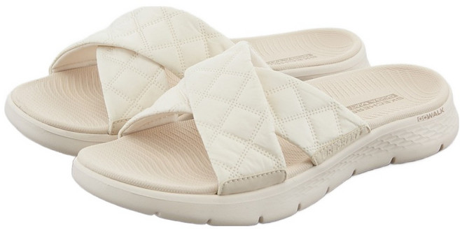 SKECHERS 女款 GO WALK Flex 涼拖鞋 SP0WSCGM35, 自然色, 240