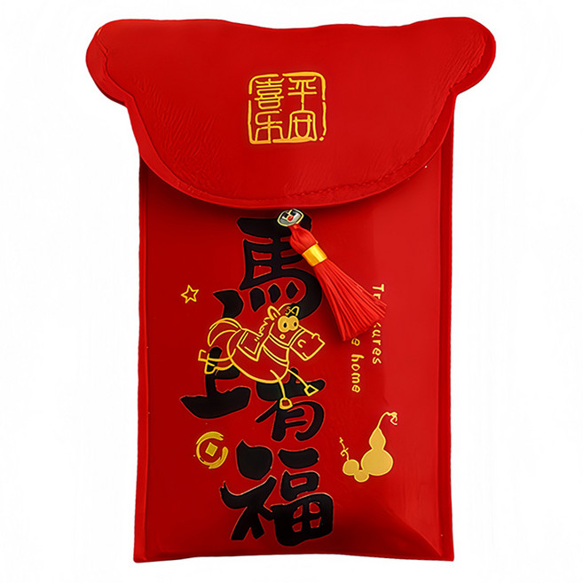 YUNMI 馬年布藝紅包袋 19.5 x 12.5cm 馬上有福, 1個裝