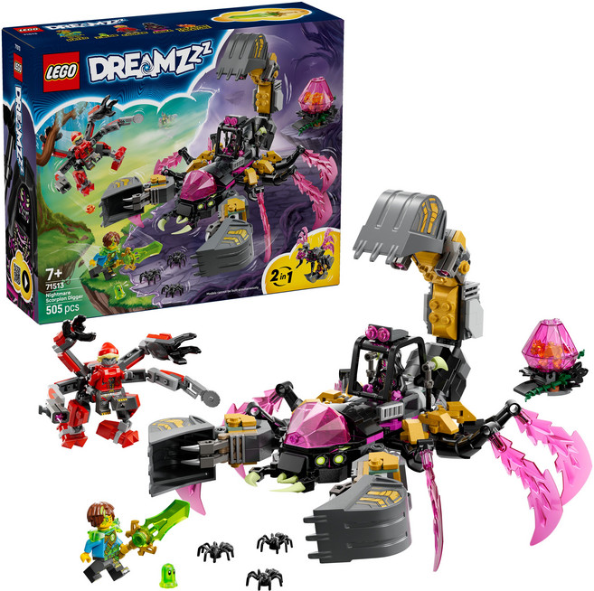 LEGO 71513 DREAMZzz系列 噩夢蠍子挖掘機 Nightmare Scorpion Digger, 混合顏色, 1個
