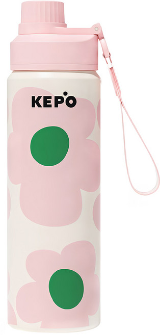 KEPO 運動隨行保溫保冷杯 316L不銹鋼內膽 KC011, 粉色, 1個, 600ml