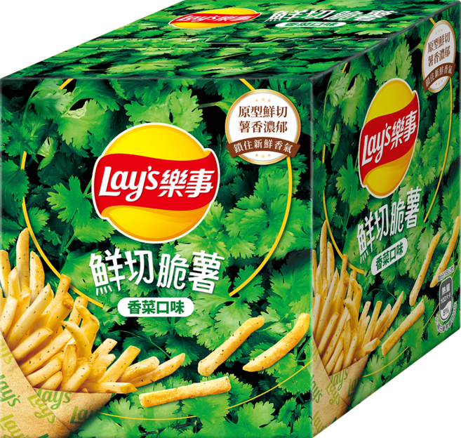 Lay's 樂事 鮮切脆薯香菜口味薯條 4件組, 72g, 1組