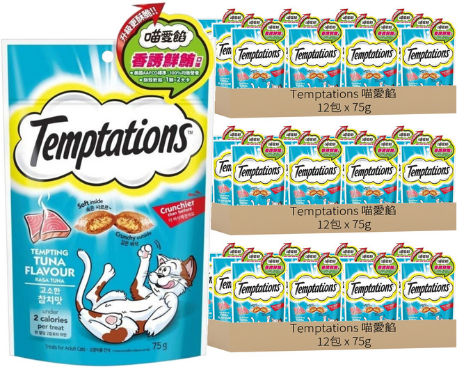 Temptations 喵愛餡 貓點心, 香誘鮮鮪口味, 75g, 36包