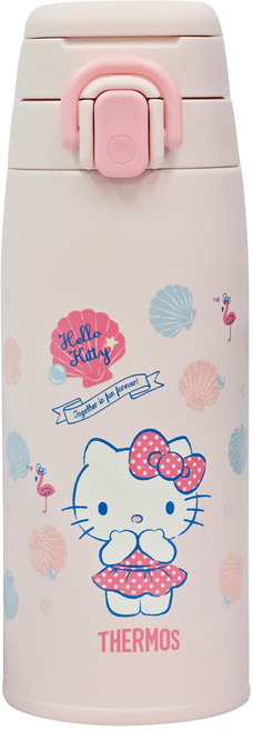 THERMOS 膳魔師 真空保溫瓶 JOS-550KT-SS, Hello Kitty 夏日貝殼篇, 1個, 550ml
