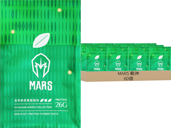 MARS 戰神 水解乳清蛋白 青草奶茶無甜風味, 35g, 60個